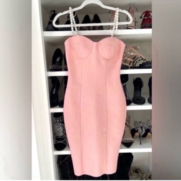 New Pearls Straps Split Hem Dress size XS - Picture 6 of 14